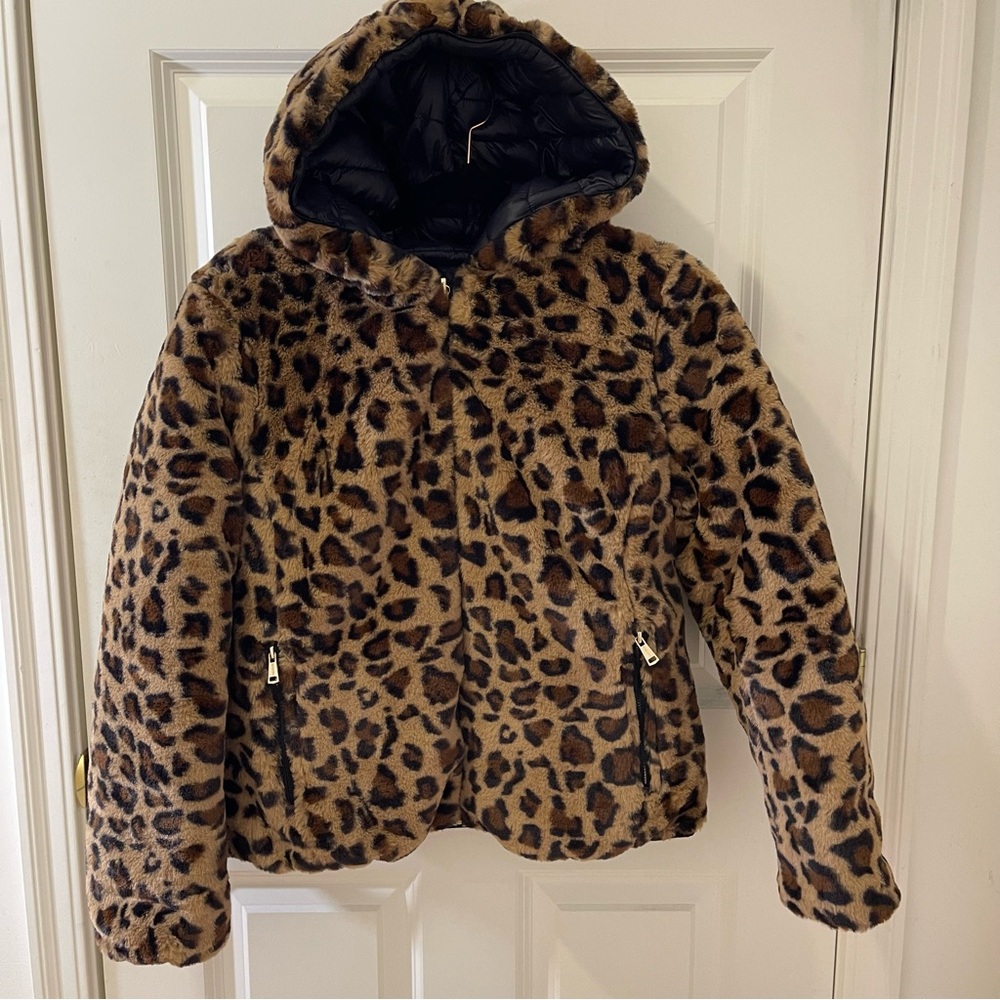 Quarry Reversible Leopard Faux Fur Puffer Jacket | XS/S | Like New